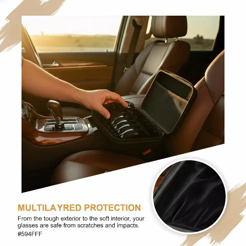 Multiple Glasses Holder 4 5 6 7 8 Slot Adjustable Sunglasses Organizer for Travel Home Display and Protection