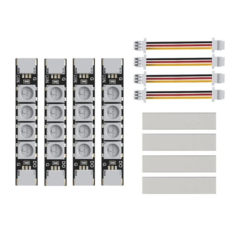 

DX62 Drone Racing LED Light Strips 2812 Programmable Lightweight Design for FPV Quadcopters (4 Pieces Set)