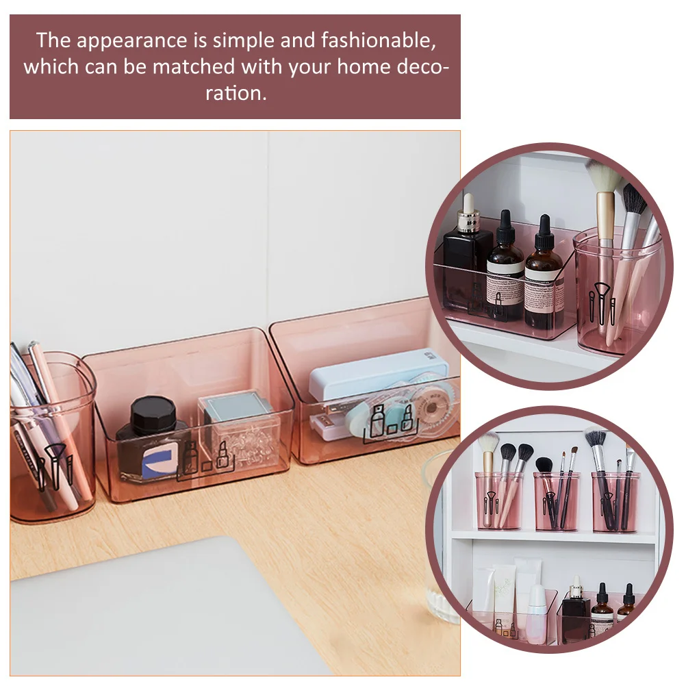 

2Pcs Lipstick Organizer Makeup Storage Box Durable Plastic Makeup Brush Holder Dresser Sundries Storage