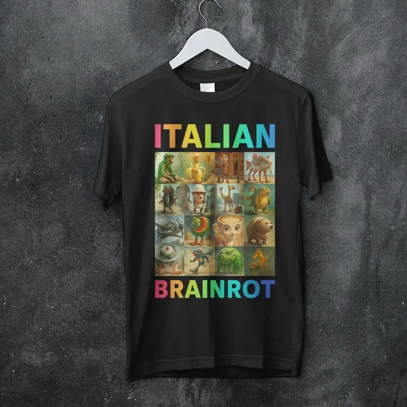 Camiseta italiana Brainrot Bombardino crocodilo meme bootleg, bailarina Trulala, capuccina, tiburón