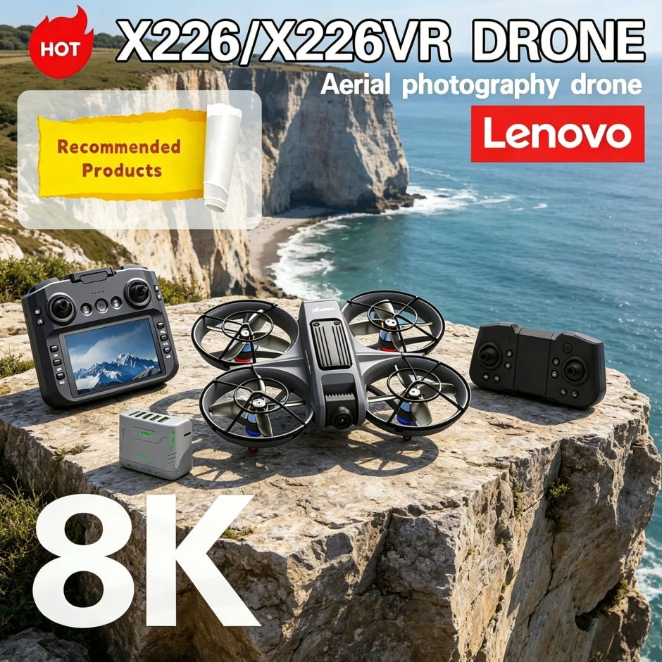 

Профессиональный радиоуправляемый дрон-квадрокоптер Lenovo X226/X226VR 8K с экраном, игрушка-самолет на пульте управления, подарок для детей
