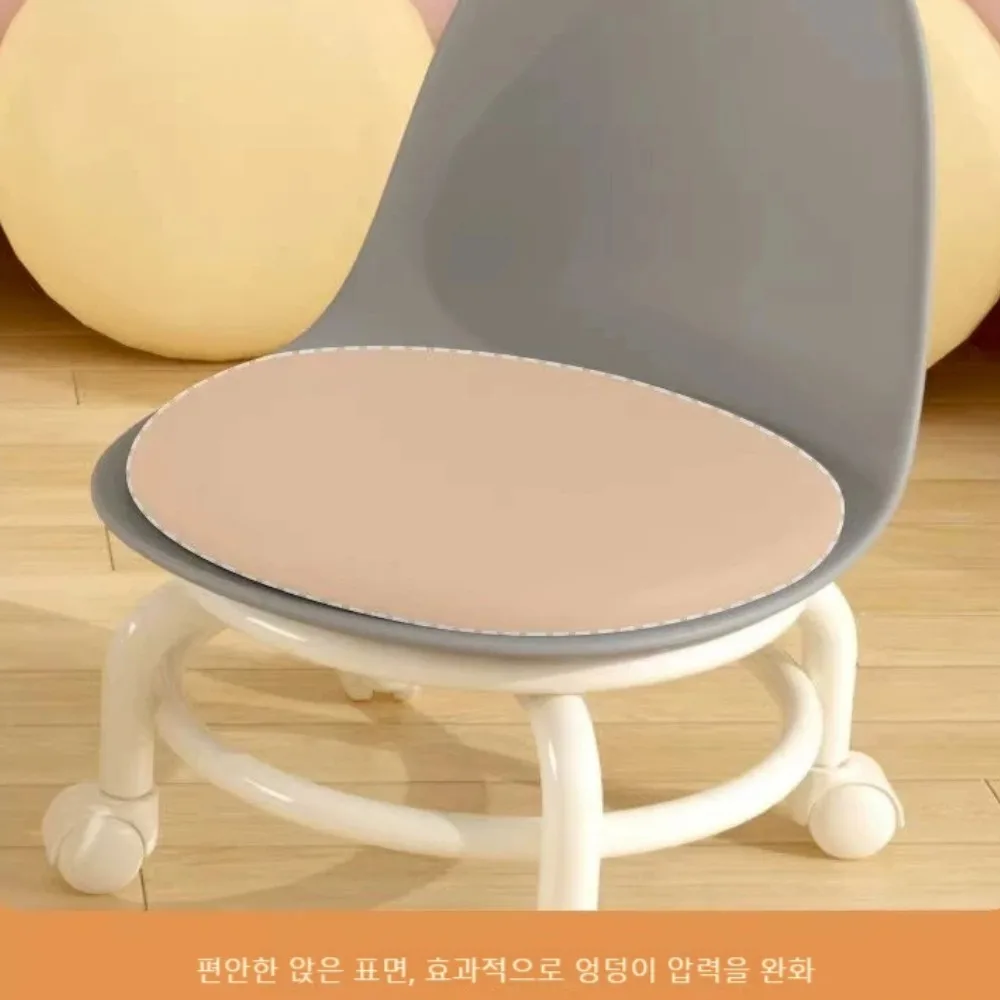 Petit Tabouret Universel à Roues, Imperméable, Mobile, Piste Basse, avec Dossier, Coussin de Siège Parfait, Tabouret Rond, Accessoires Ménagers