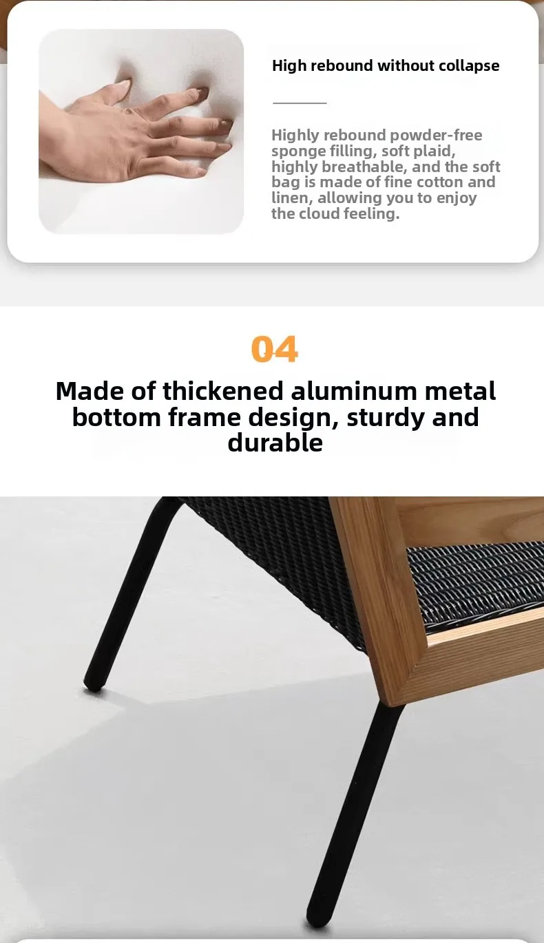 Nordic villa courtyard sofa high-end solid wood garden chair coffee table combination hotel bed and breakfast balcony leisure ra