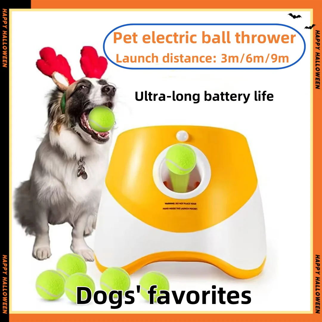 Tennis Automatic Launcher Pet Dogs Chase Toy Mini Tennis Throwing Pinball Machine Fun Interactive Throw Rechargable Catapult