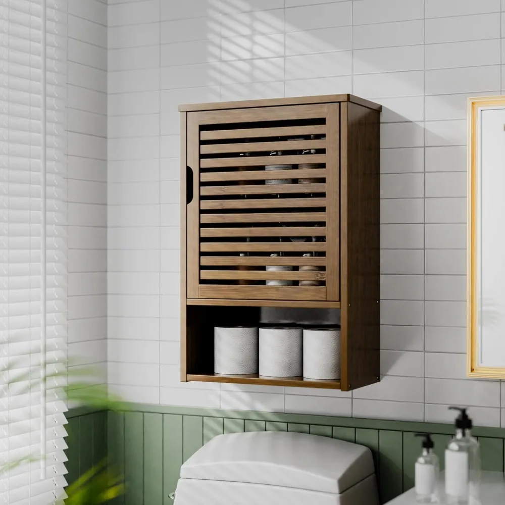 

Medicine Cabinet, Wall Hanging Cabinet with Adjustable Shelf, Bathroom Storage Organizer Over The Toilet