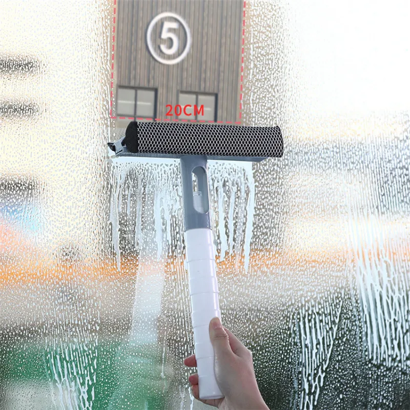 3 in 1 Spray Scrape Wipe Window Squeegee Glass Cleaner Window Squeegee Cleaner With Silicone Holder Bathroom Mirror Scraper