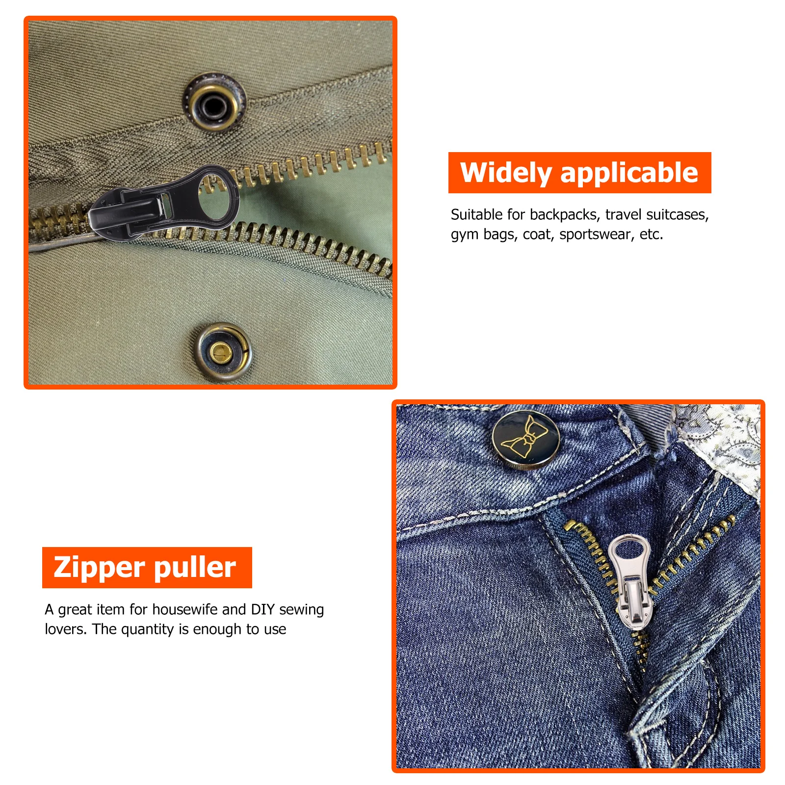 

20Pcs Nylon Zipper Pullers Smooth Textured Repair Accessories for Suitcases Backpacks Coats Zipper Fix Tool Repair Pull Tabs