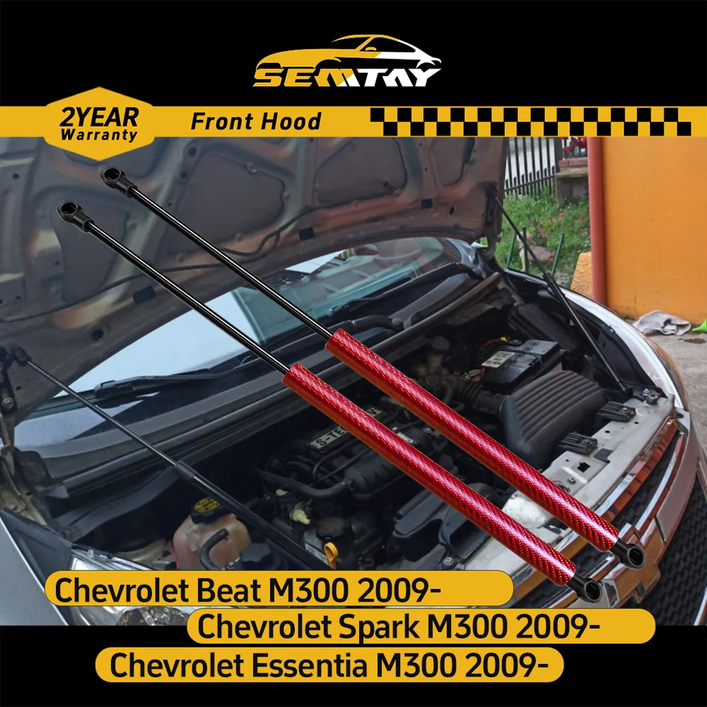SEMTAY Hood Struts Compatible with 2009- CHEVROLET Beat Spark Essentia M300 Bonnet Lift Support Spri Shocks Damper