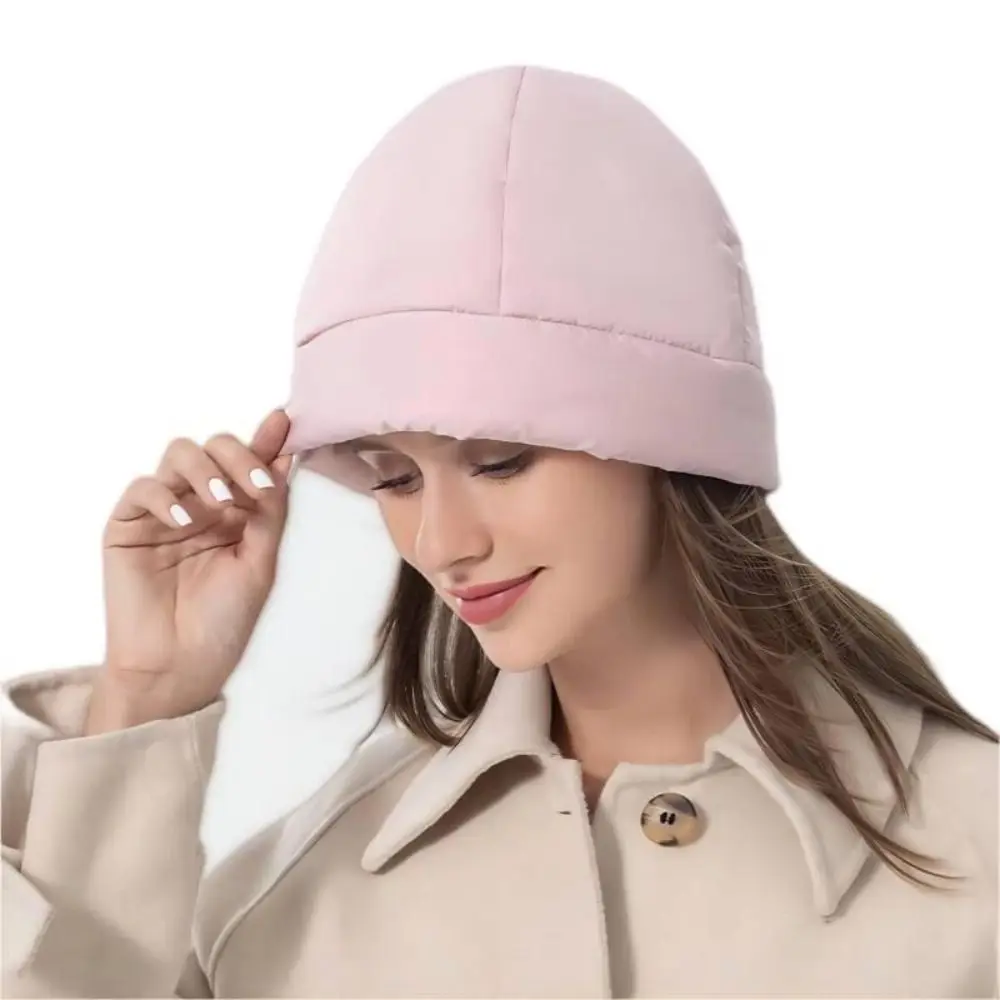 NEW Polyester Quilted Fluffy Cap Thickening Windproof Coral Velvet Hat Ear Protection Warm Warm Cap Autumn Winter