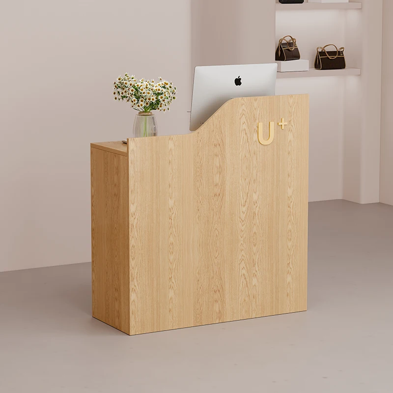 Customized Exquisite Reception Counter Unique Design Creative Aesthetic Reception Desk Luxury Theke Empfang Office Furniture