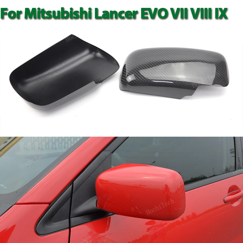 

Real Carbon Fiber Side Rearview Mirror cover Cap add-on for Mitsubishi Lancer Evolution EVO VII VIII IX 2001-2007