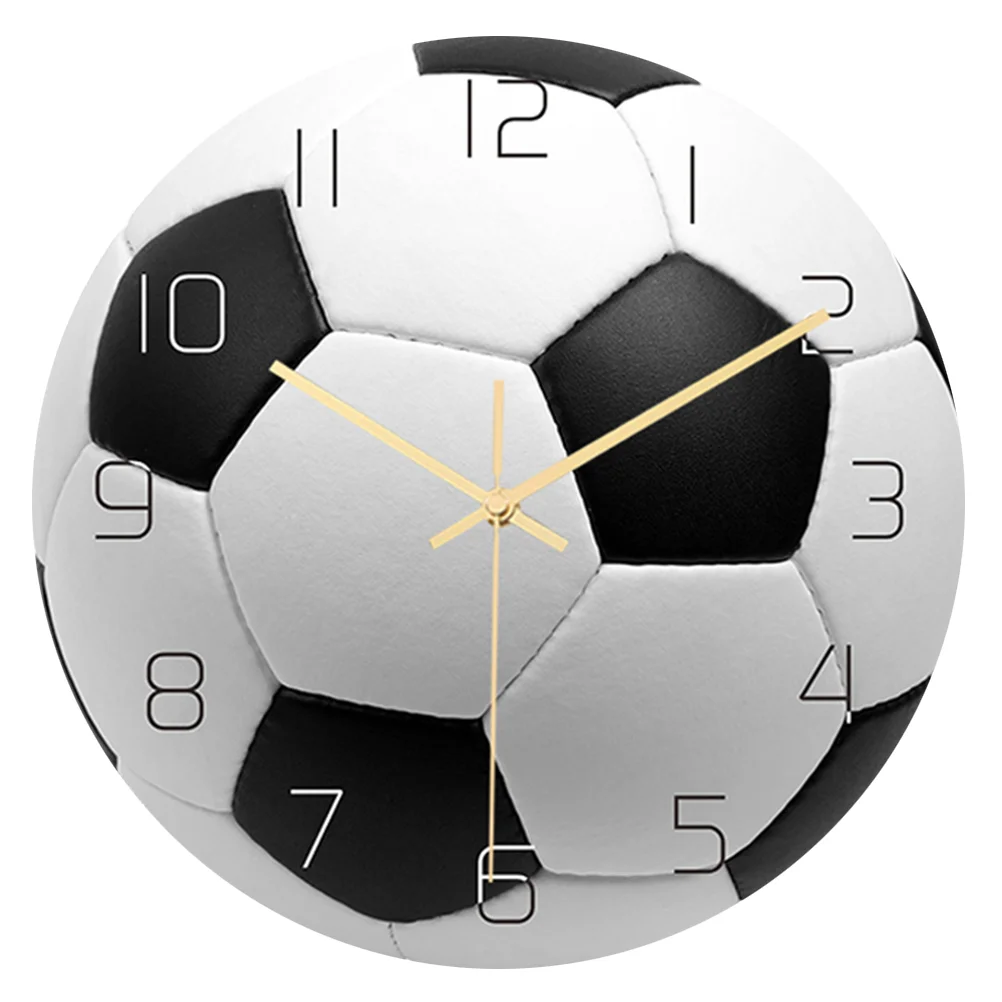 

Wall Clock Bedroom Football Quartz Analog Design Mute Hanging Footable for Home Basketball