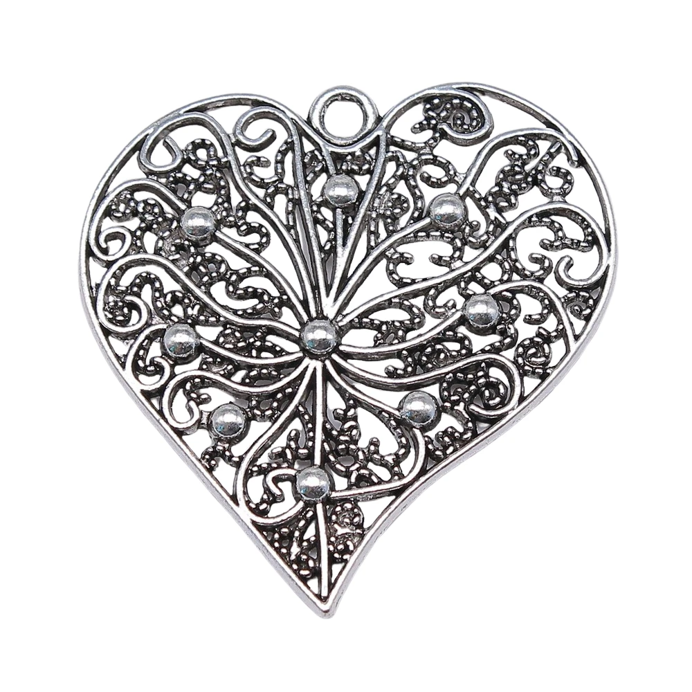 

Wholesale 20pcs/bag 52x52mm Filigree Carved Heart Pendant Charms Wholesale Large Hollow Carved Heart Pendant Charms Wholesale