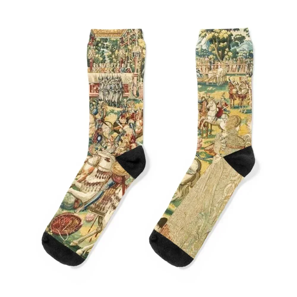 Medieval Tournament from an Ancient tapestry Socks funny gifts Thermal man winter Men's Socks Luxury Women's