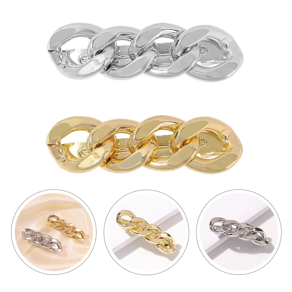 

2 шт., заколка для волос с золотой цепочкой из сплава, металлическая цепочка в форме заколки для вечеринки, офиса, школы, путешествий, повседневной носки, аксессуары для волос