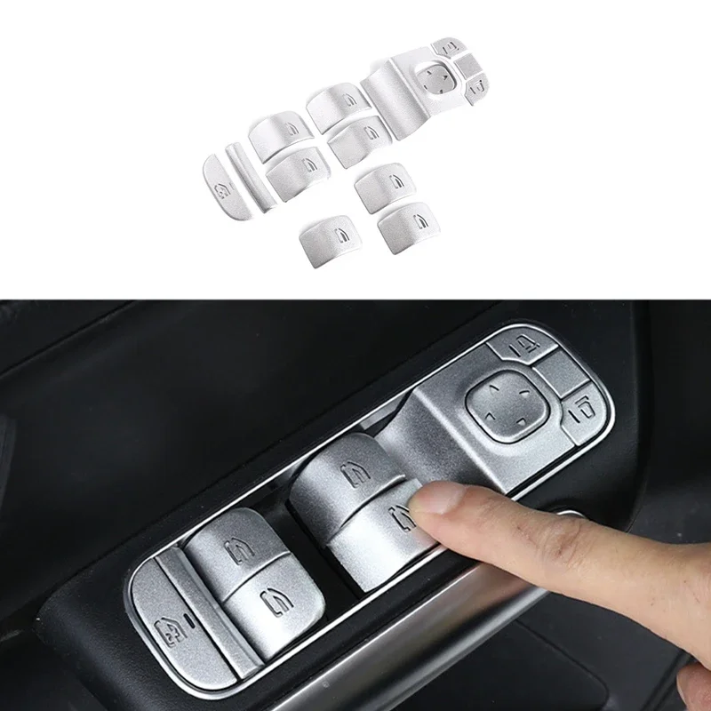 14Pcs/Set Car Door Window Glass Lift Button Cover Trim For Benz A B GLB Class W177 W247 2020