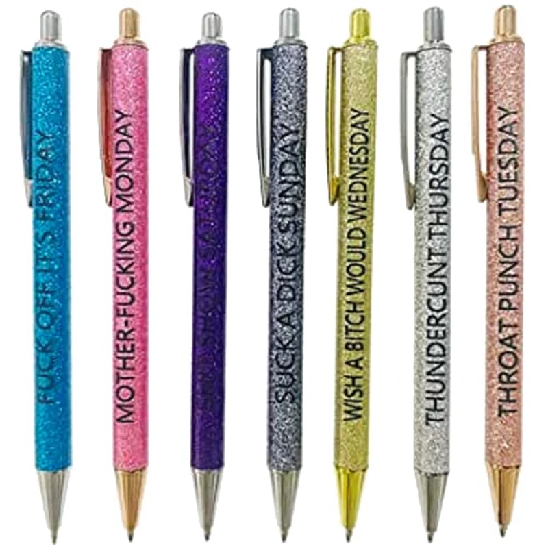 7 Pen Everyday Work Office Ballpoint Pen Set Description Adult Attitude Office Gift For Coworkers And Friends