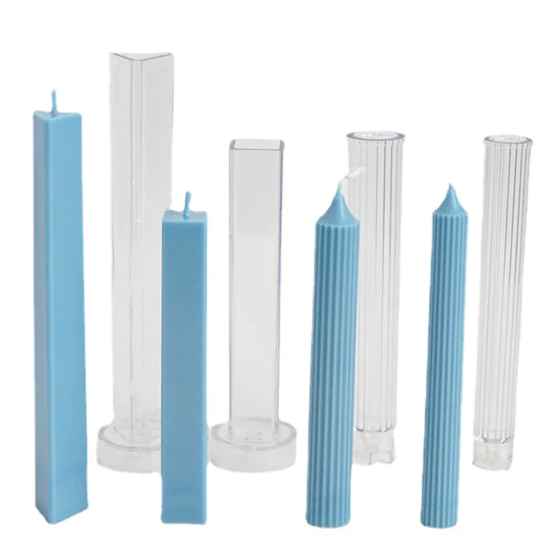 Triangular Square Long Pole Candle Mold DIY Handmade Aromatherapy Candle Making Tool Acrylic Plastic Mould Kit Home Decor