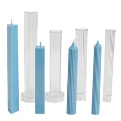 Triangular Square Long Pole Candle Mold DIY Handmade Aromatherapy Candle Making Tool Acrylic Plastic Mould Kit Home Decor