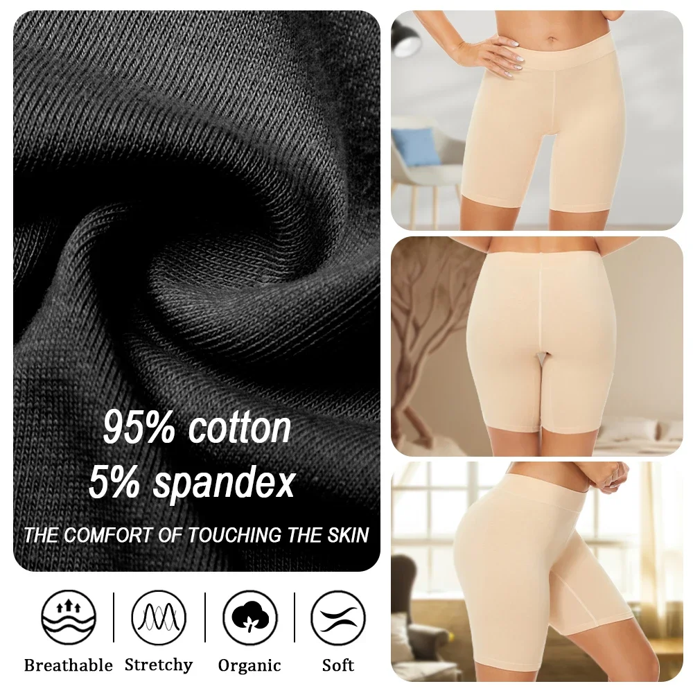 4Pcs/Set Women Cotton Safety Underwear High Waist Hip Lifting And Belly Contracting Safety Pants Slim Boxer Briefs Large Size