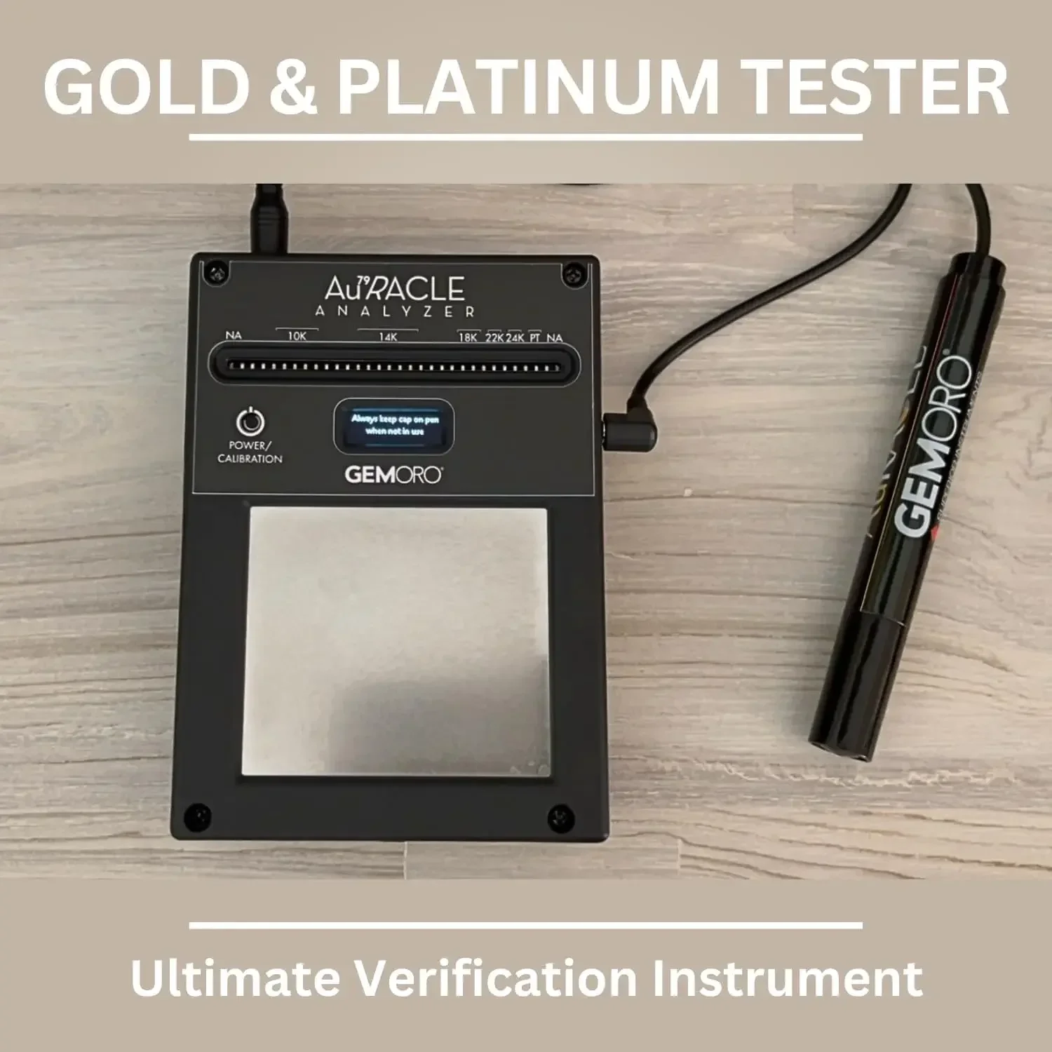 home.home.GemOro Auracle Analyzer | Accurate Compact Portable Electronic High Karat Gold & Platinum Tester | Precision Tool with