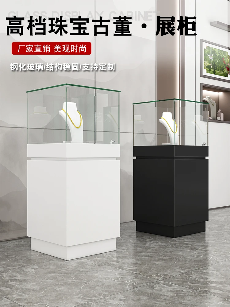 

High-end museum glass cabinet jewelry counter sample display cabinet antique jade display cabinet glass display cabinet