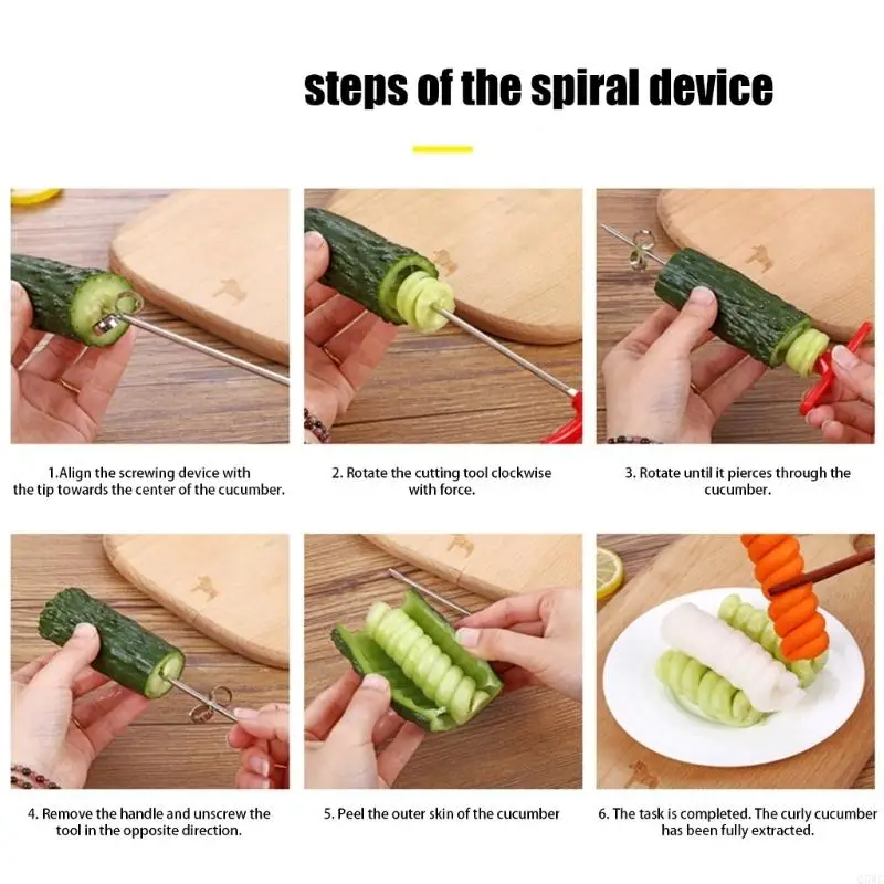 Espiralizador verduras, manzanas, forma rizada, descorazonador calabacines, cuchillo helicoidal Manual funcional Q5WC