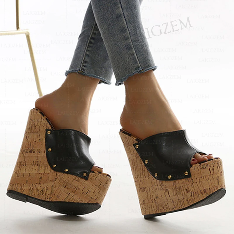 

Женские босоножки на танкетке, с открытым носком, большие размеры 41 45 52