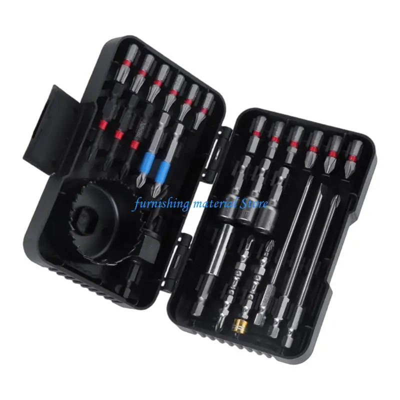 Y5GD 27개 스크루드라이버 비트 세트 드릴링용 1/4인치 육각 십자 드라이버 비트