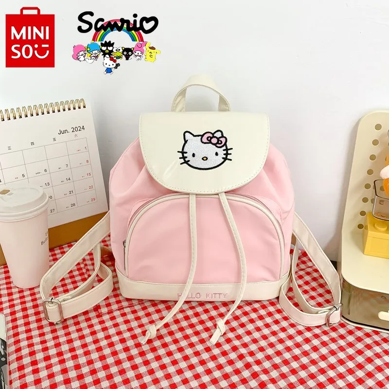 Новый рюкзак на шнурке для девочек Sanrio, Модный высококачественный Многофункциональный рюкзак, милый мультяшный Универсальный студенческий рюкзак