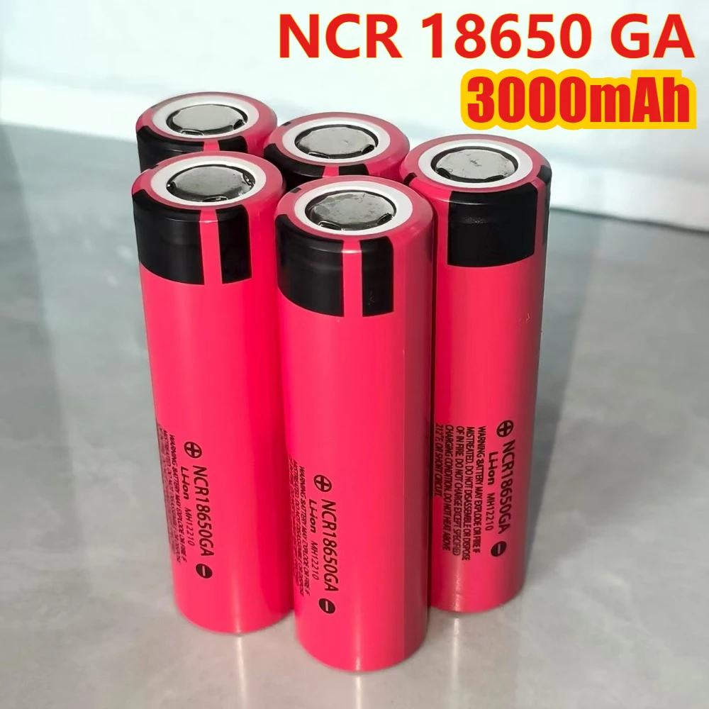2026 الأصلي NCR 18650GA عالية التفريغ 3.7 فولت 3000 مللي أمبير 18650 بطارية قابلة للشحن مصباح يدوي بطارية ليثيوم مسطحة