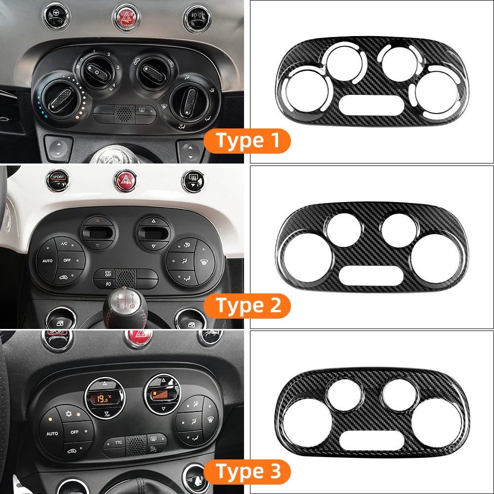 

Твердое сухое углеродное волокно для Abarth 595 695 595C 695C 2012 2013 2014 2015 2016 2017 2018 2019 2020 2021 2022 2023 2024 Fiat 500 500C 2008-2024 AC цифровой/ручной климат