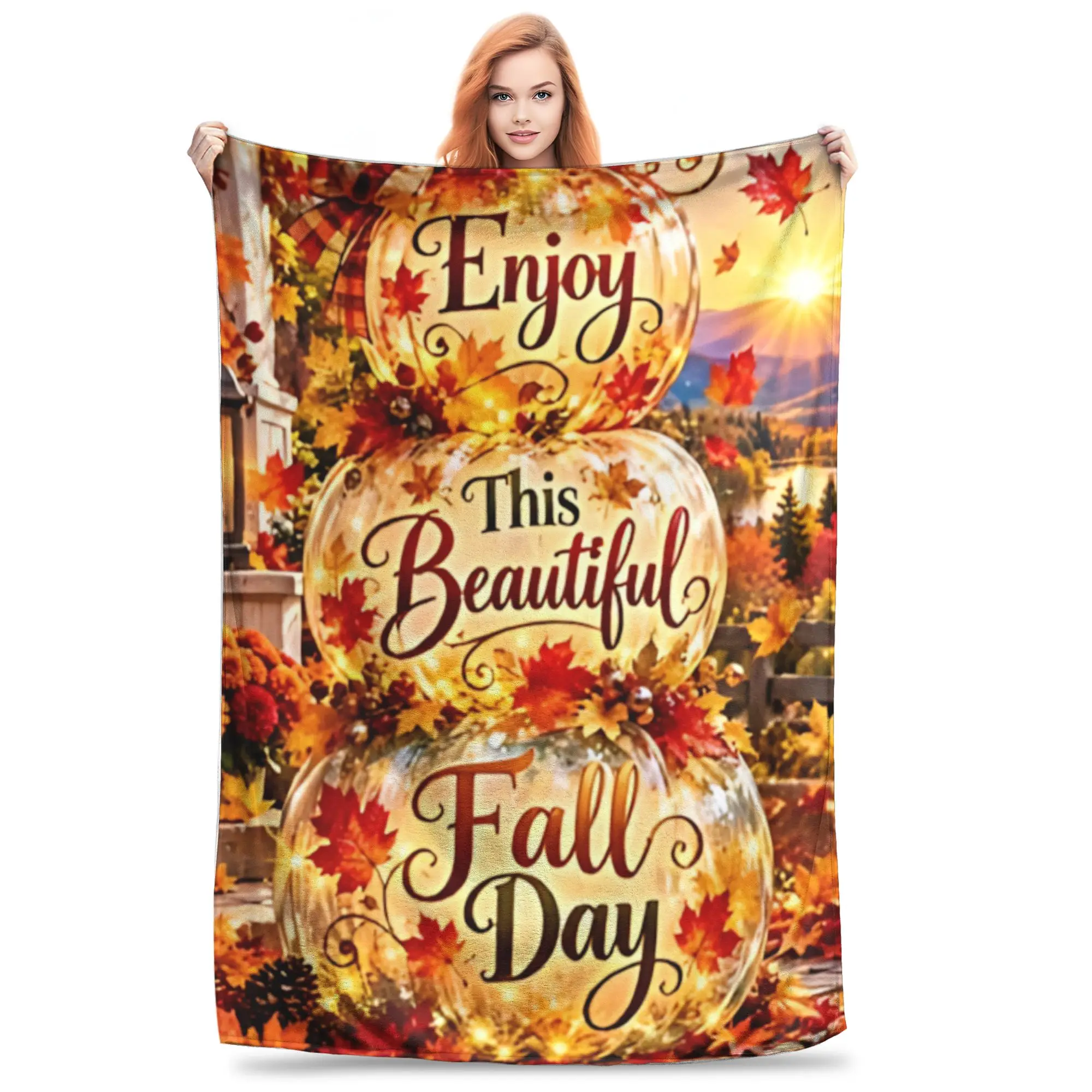 1PC Thankful Grateful Blessed  Winter Blankets for Adults Bedding Home Interior Sofa Knee Black Friday Deals