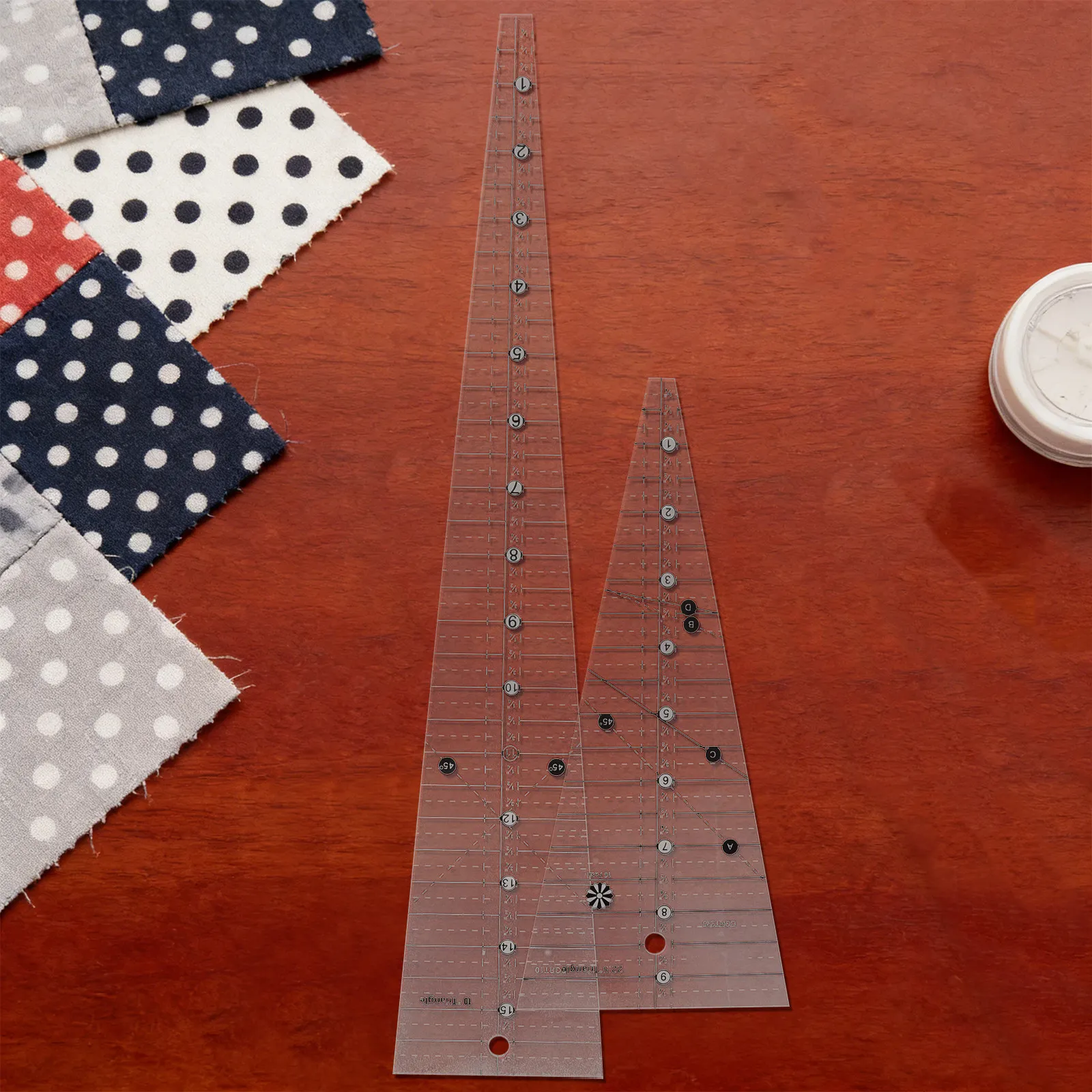 2Pcs Acrylic Patchwork Quilting Template Set Slotted Sewing Ruler for Smooth Edge Cutting DIY Quilting Precise Measuring Tool view 4