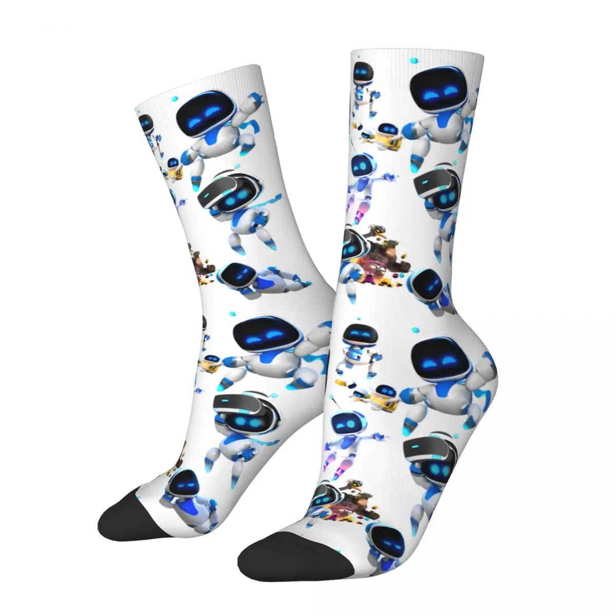 Colorful ASTRO BOT Soccer Socks Astrobot Gamer Robot Polyester Long Socks for Women Men Sweat Absorbing