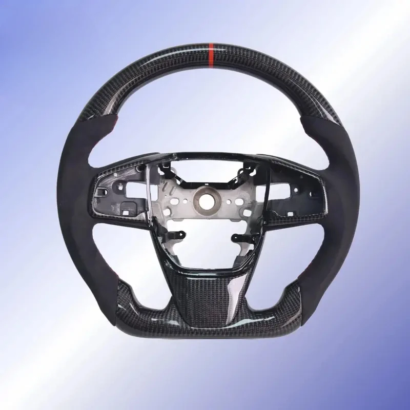 ForGlassy Carbon Fiber Steering Wheel Gen 10th 2016-2021,Type R FK8 North American Spec Suede Leather