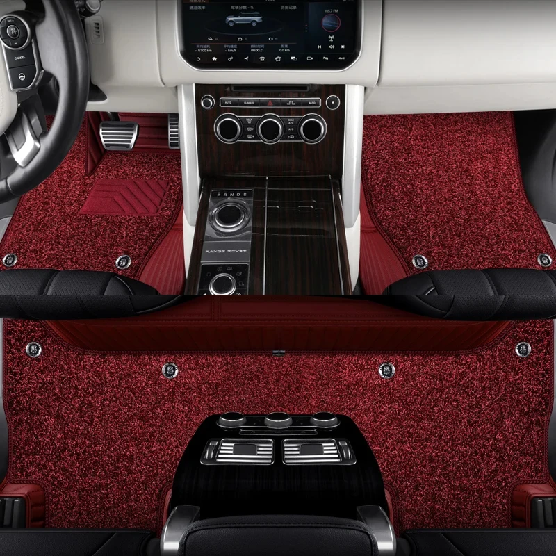 High Quality Cowhide Leather Custom Car Floor Mats For 5-Seater Left Hand Drive Vehicles