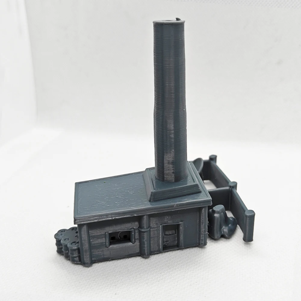 Mała ciepłownia z kominem do sceny kolejowej LYTS020 1/87 Miniaturowe budynki Samochód wojskowy