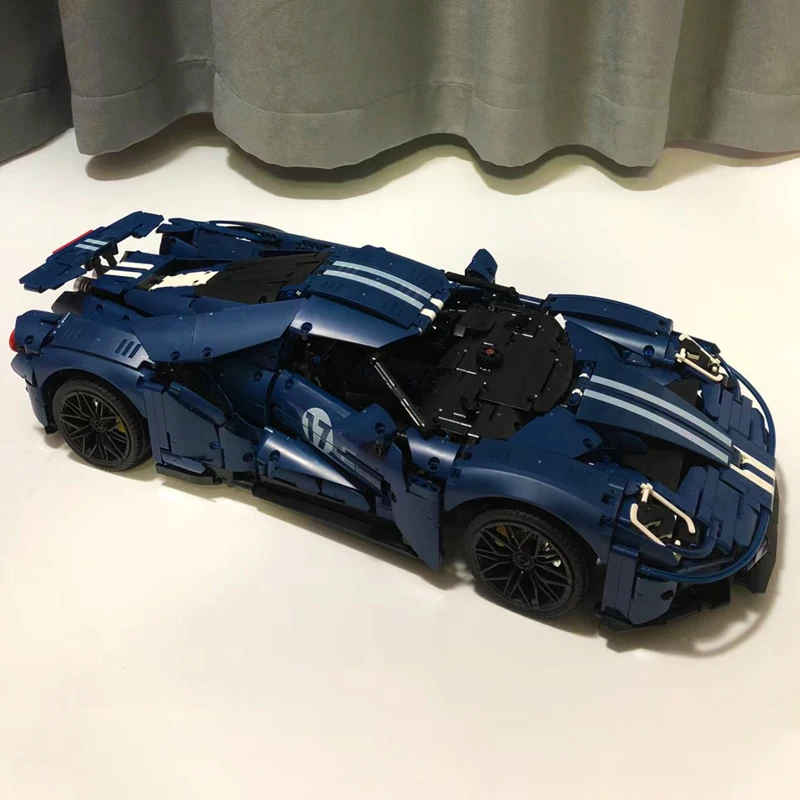 

1:8 Технический синий GT Суперскоростной спортивный автомобиль Модель Строительные блоки Городской гоночный автомобиль Кирпичи Игрушки для детей Подарок на день рождения MOC