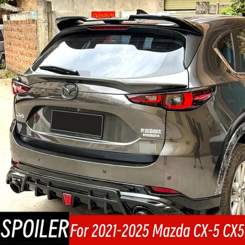 Rear Middle Trunk Lip Spoiler Wings For Mazda CX-5 CX5 2021-2025 Rear Tail Gate Spoiler Car Exterior Styling Accessories Part