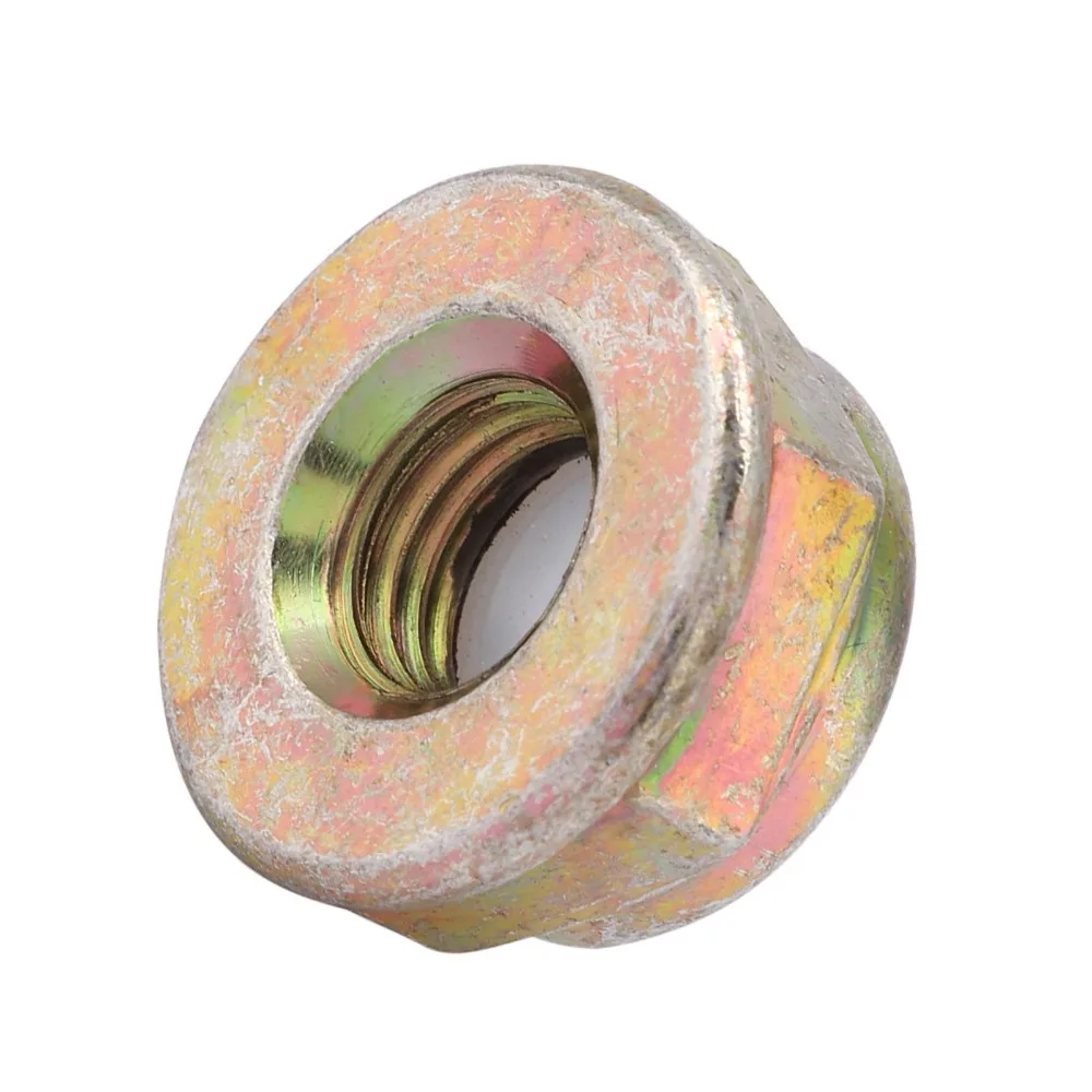 10pcs Durable Gold Blade Nut Left Hand Thread Universal Trimmer Accessories Anti-Loosening Line Metal Flange Nut