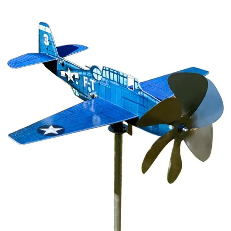 

Aircraft Weather Vane Wind Direction Compass Pipe Airplane Weathervane Windmill 3D Garden Decoration Windmill Garden Supplies