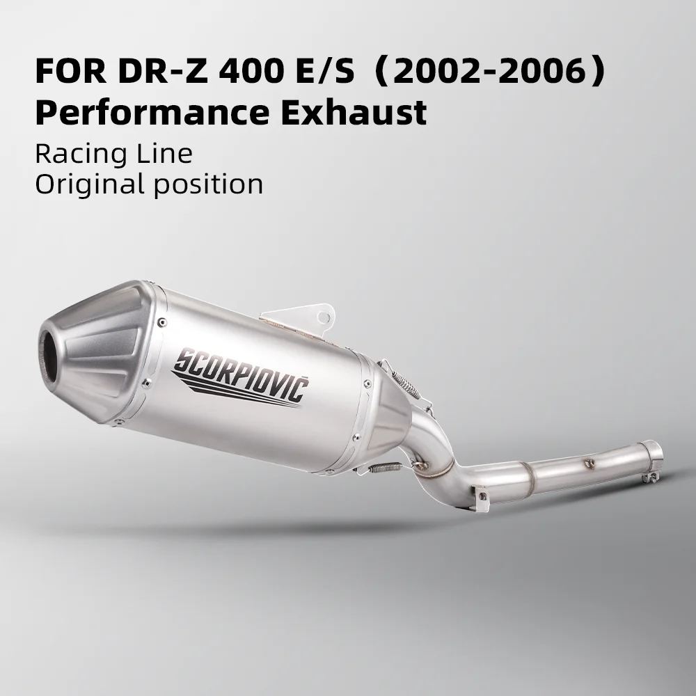 

Performance exhaust for motorcycles, fits stock mounting points, system exhaust, suitable for the DR-Z400E/S (2002–2006)