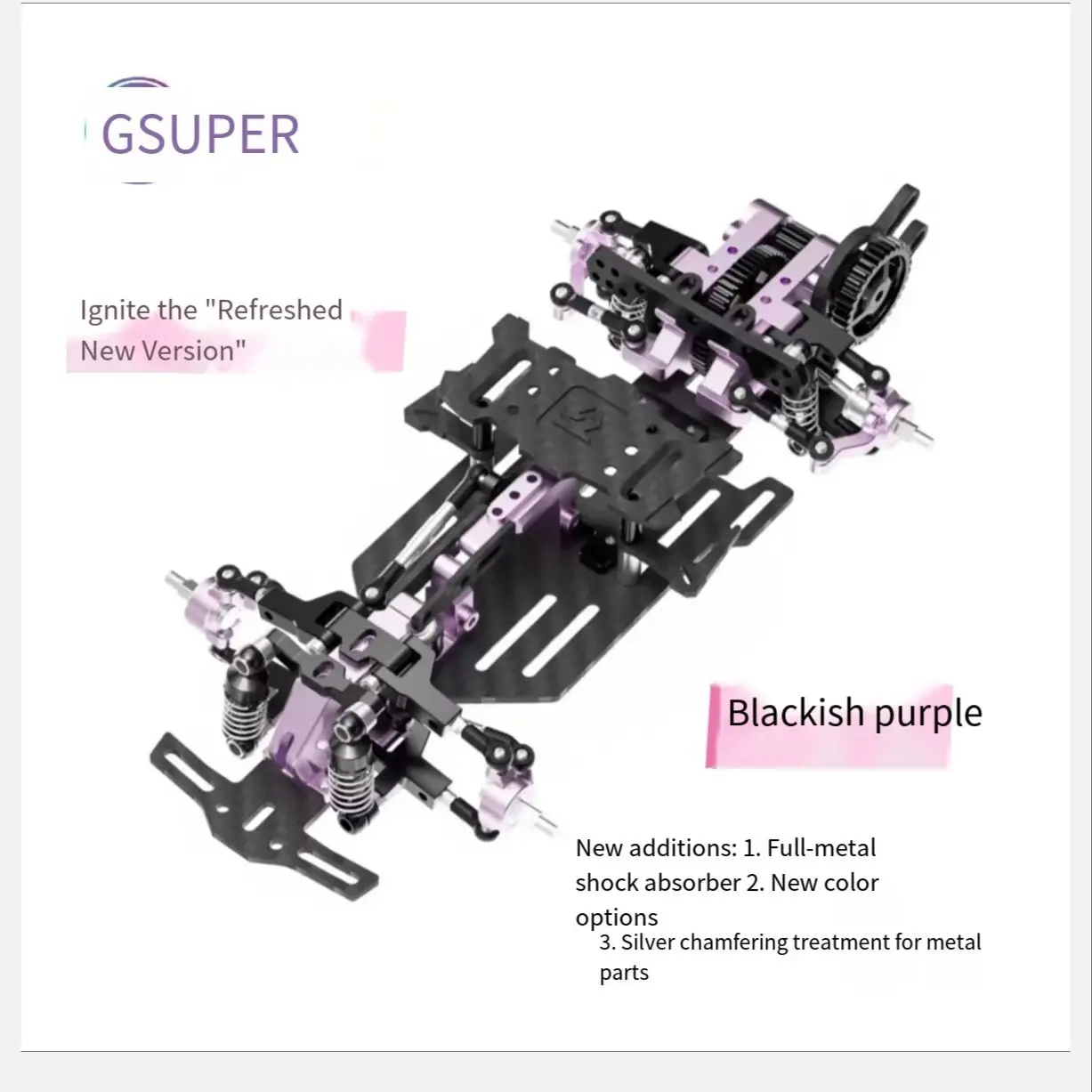 TG SUPER Burn RACING RWD Rear Drive Drift Racing RC Car Frame Chassis 1/24 1/28 Remote Control Car