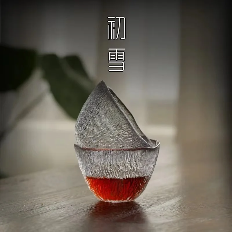 1pc 160ml Heat-resistant Glass Tea Cup Rain Drop Cup Transparent Glass Drinking Japanese Kung Fu Tea Set Wine Glass