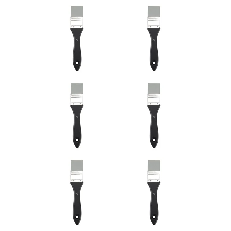 PORK-6X Silicone Color Shaper Brush Wide Firm Flat Silicone Paint Brush Flexible Acrylic And Water Based, 1.5 Inch
