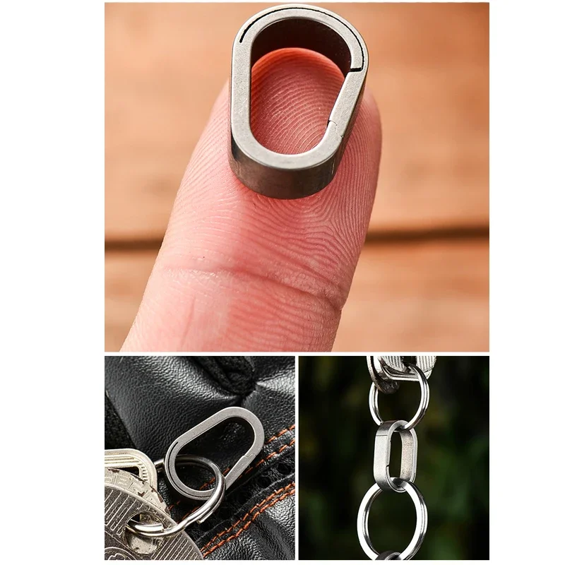 Titanium Alloy Water Droplet Keychain Outdoor Multifunctional Hanging Tool