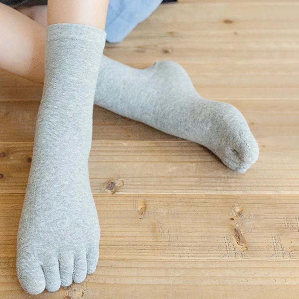4 Pairs Solid Color Five Finger Socks Trendy Versatile Suitable Both Men Women Soft Comfortable Sweat Absorbing Breathable Socks