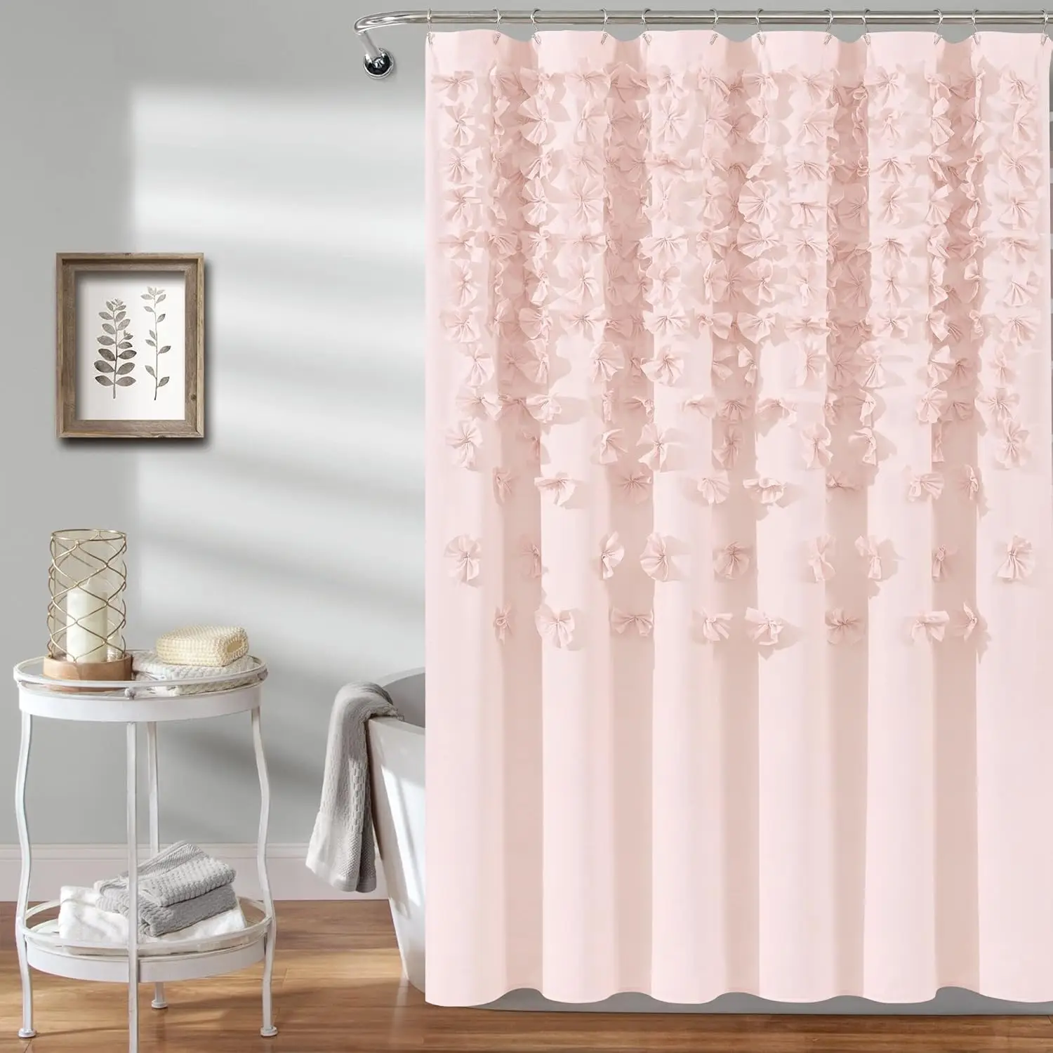 

Lucia Shower Curtain 72" W x 72" L - Bathroom Decor with Floral Design, Fabric Material for Elegant Home
