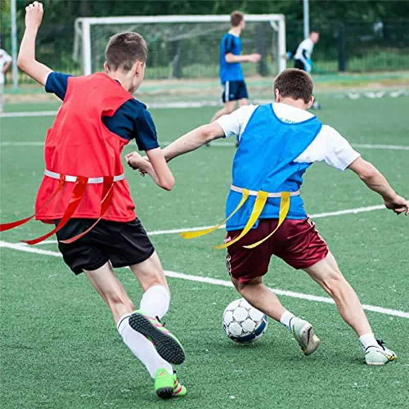 

B06C-24 Players Flag Football Belts And Flags Set,Includes 24 Belt,72 Flags 18 Cones With Carrying Bag For Teens Training